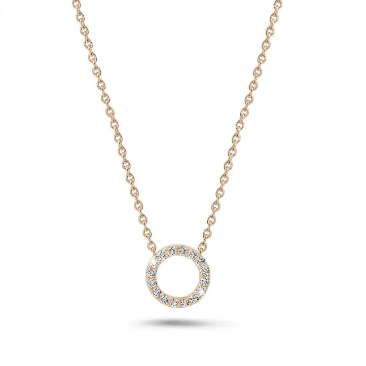 0.12 quilates gargantilla de eternidad de diamante en oro rojo 