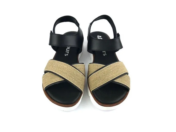 48 Hours | Sandalias de mujer planas piel Negra