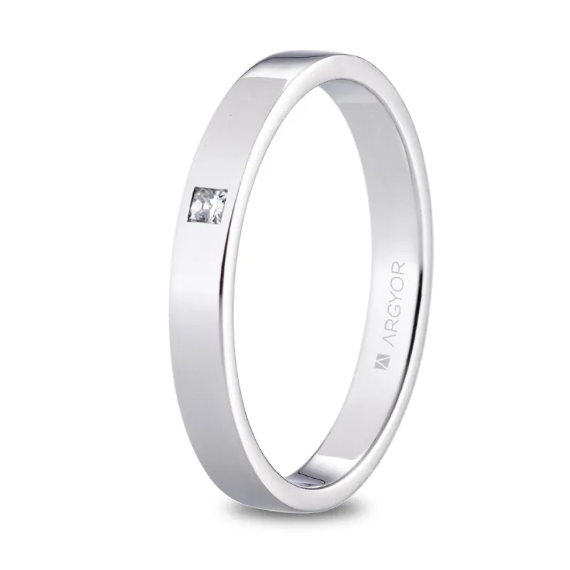 Alianza "Argyor" Diamante/Pulida Platino 3mm (05930130P)