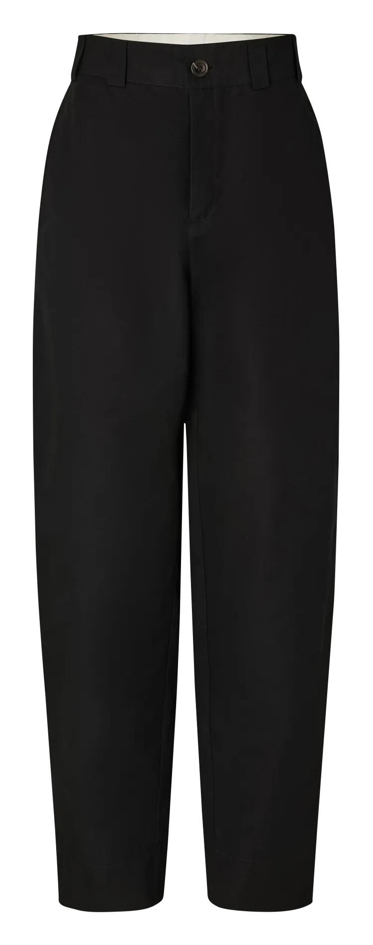 ALOUETTE  PANTALóN ANCHO DE MEZCLA DE ALGODóN Y LINO CON TALLE ALTO EN NEGRO