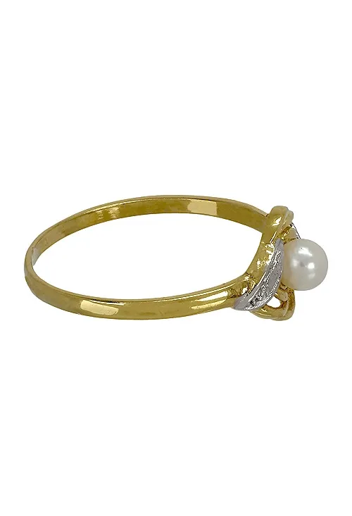 Anillo de oro bicolor con perla para niña 100_1295BI