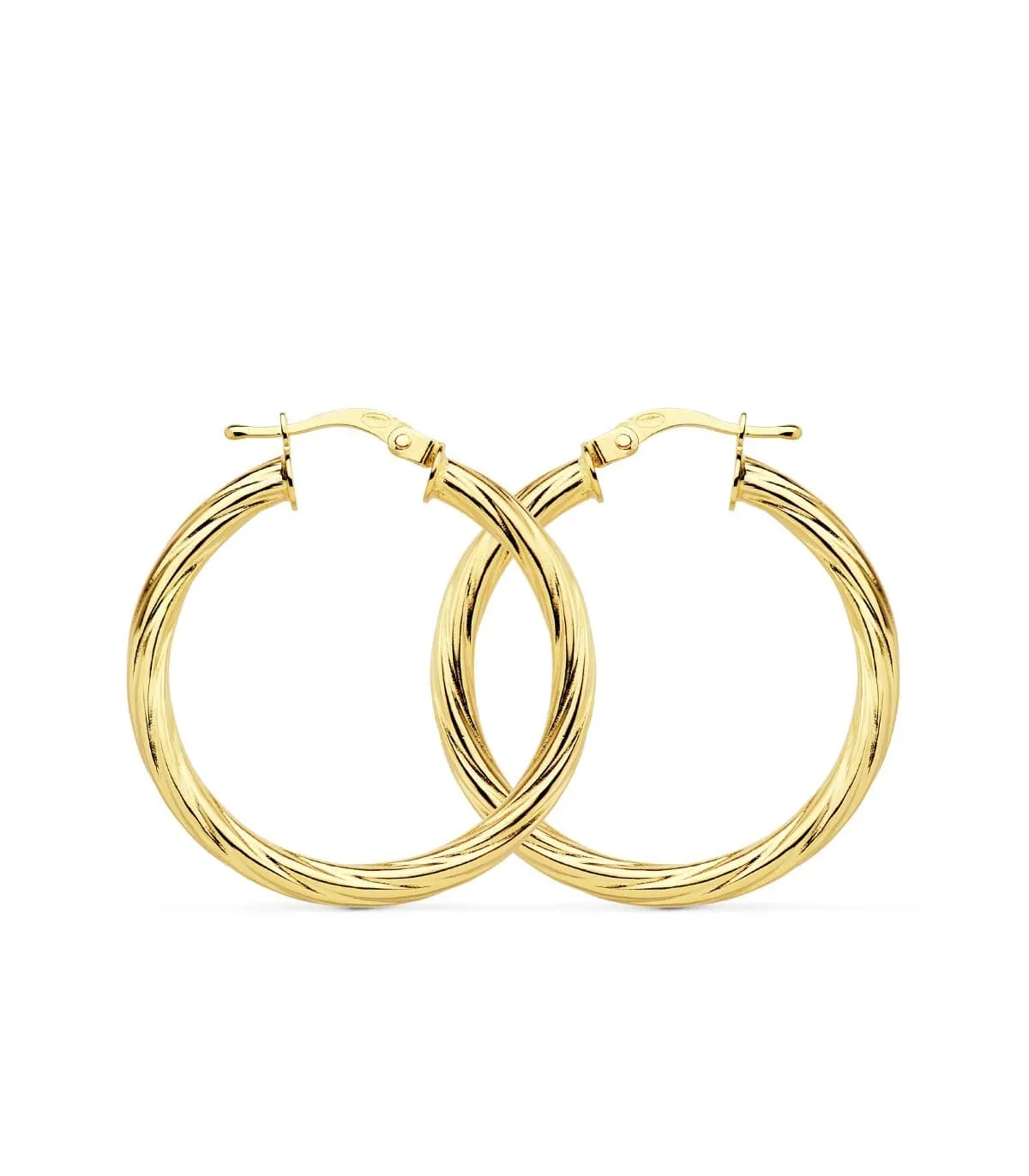 Aros Huecos Brillo Oro Amarillo 18 K 29 MM