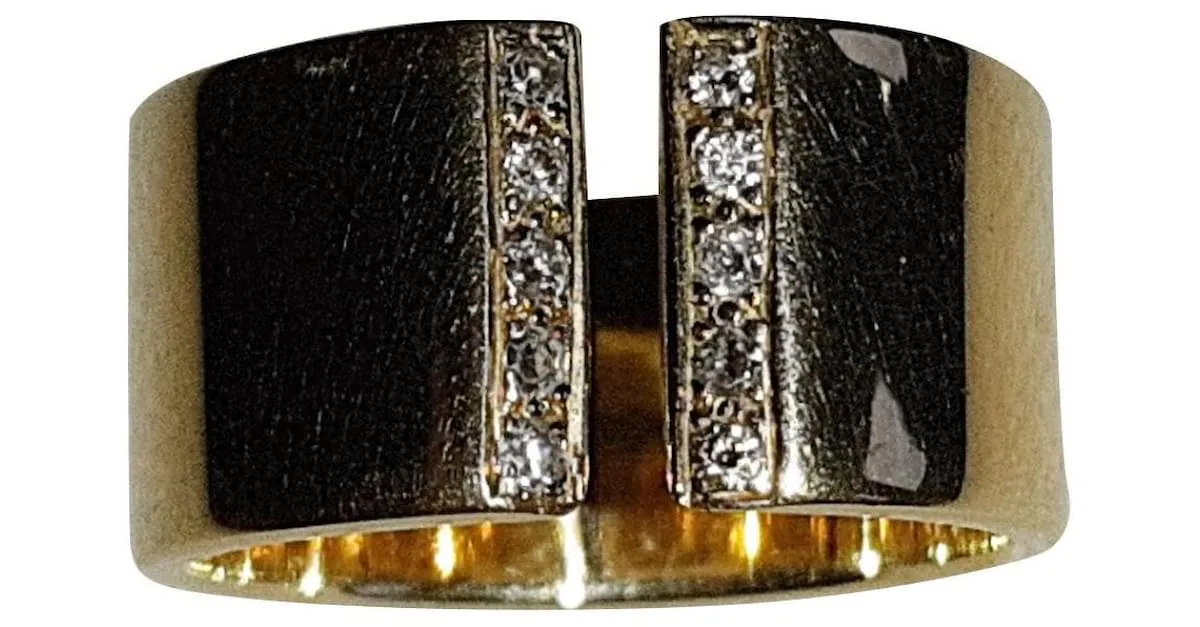 Autre Marque Anillo de banda Dorado 
