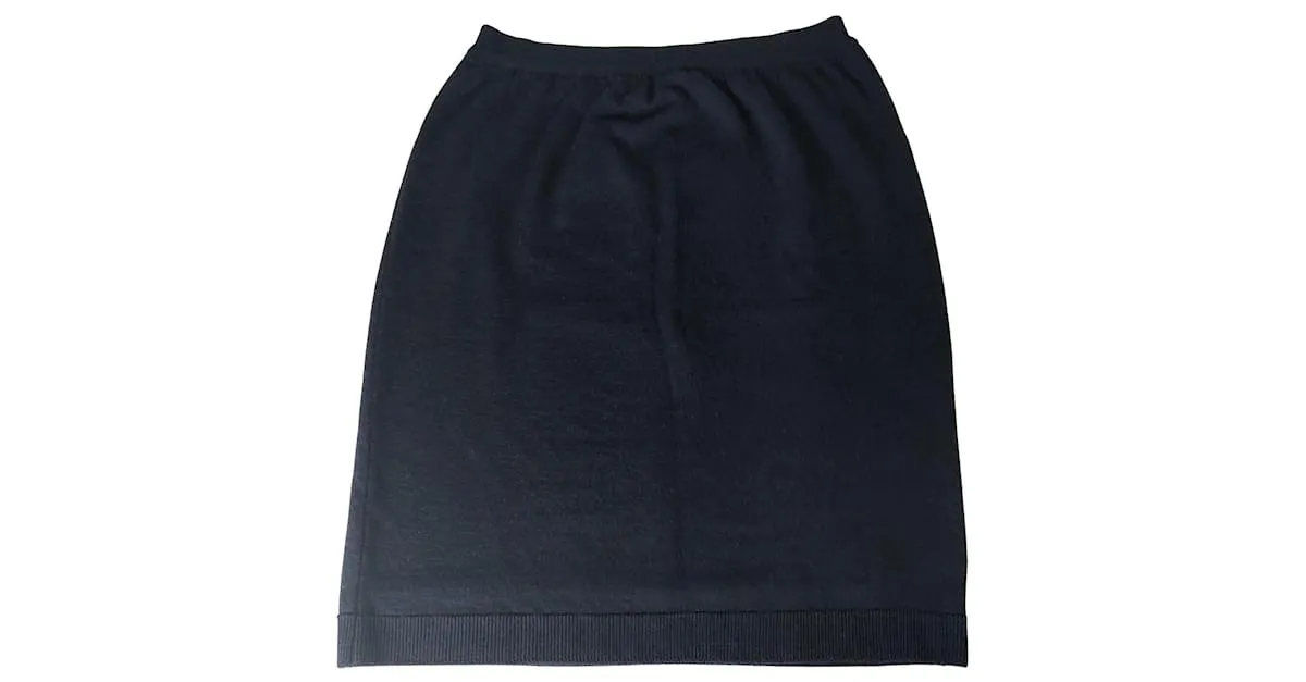 Autre Marque Falda midi de pura lana virgen Talla M Azul 