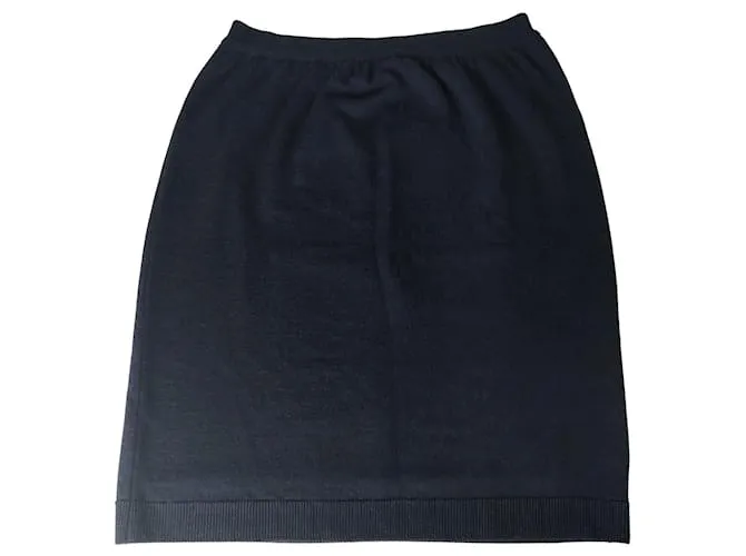 Autre Marque Falda midi de pura lana virgen Talla M Azul 