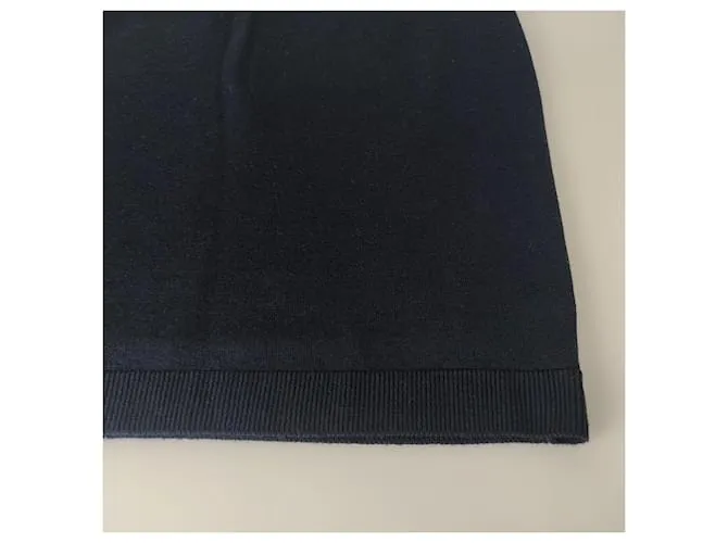 Autre Marque Falda midi de pura lana virgen Talla M Azul 