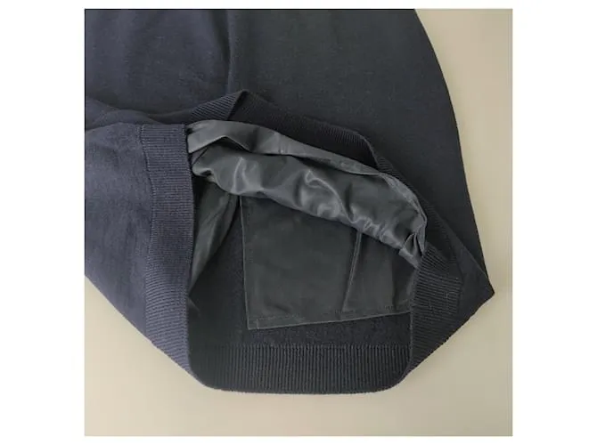 Autre Marque Falda midi de pura lana virgen Talla M Azul 