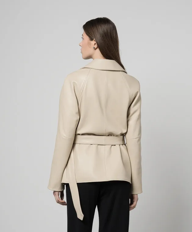 Babe Pay Pls Beige leather jacket