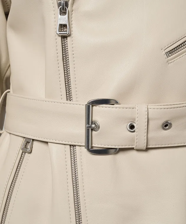 Babe Pay Pls Beige leather jacket