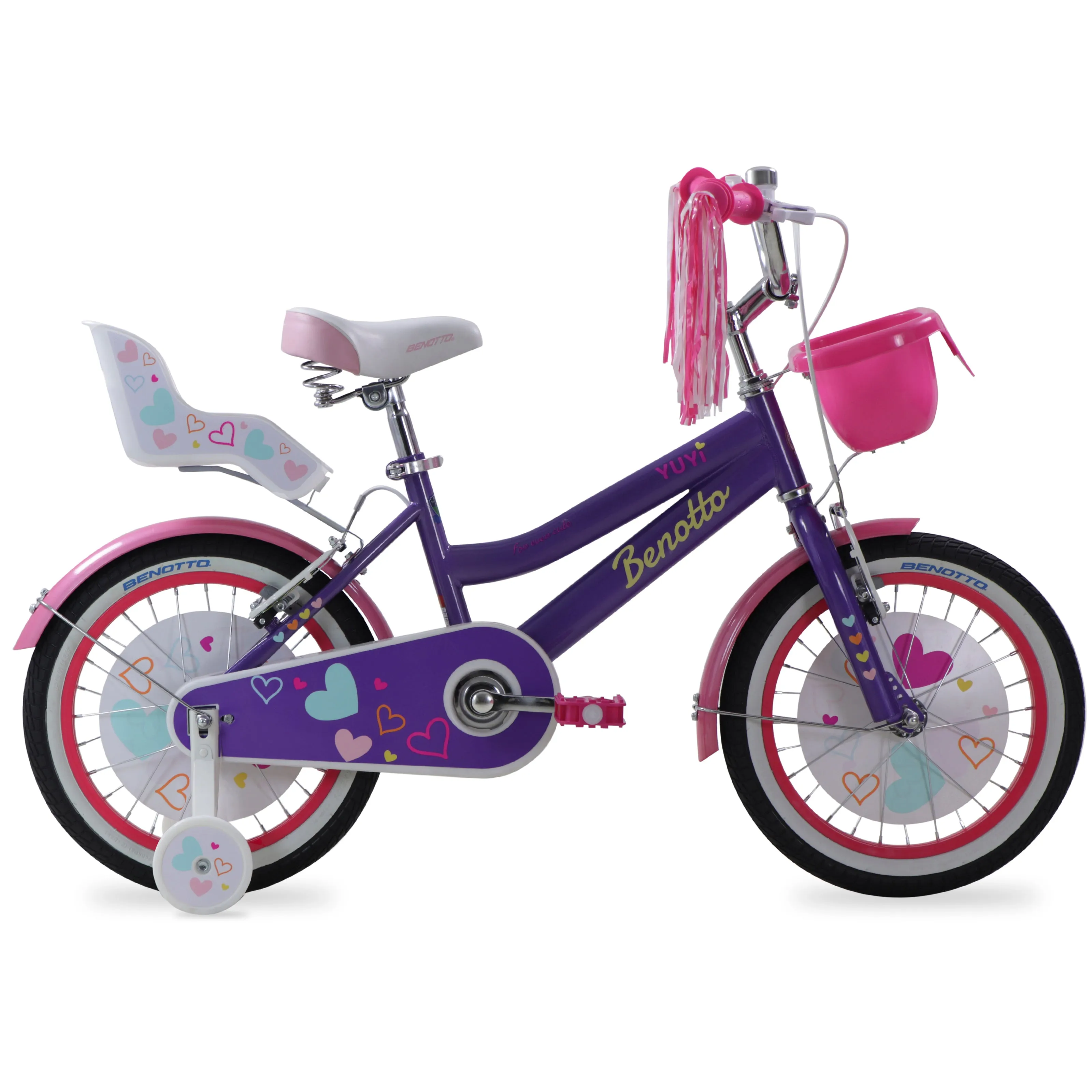 Bicicleta BENOTTO City YUYI R16 1V. Nia Frenos 'V' con Ruedas Laterales Acero Morado Claro Talla:UN