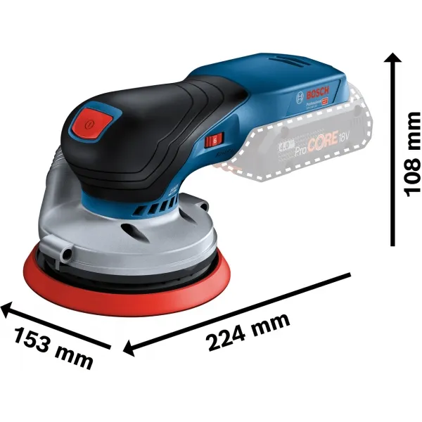 BOSCH  GEX 18V125  LIJADORA EXCéNTRICAS SIN BATERíAS Y CARGADORES, 18 V,  AH, 125 MM