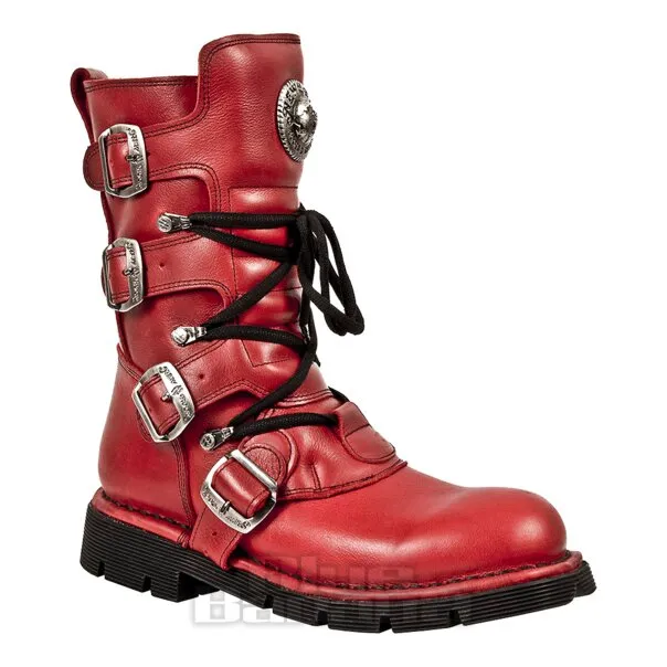 Botas tipo moteras de New Rock Style 1473 (Rojo)
