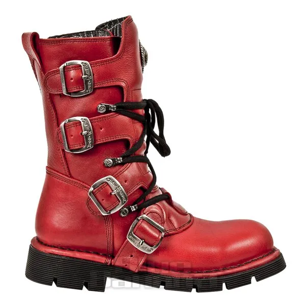 Botas tipo moteras de New Rock Style 1473 (Rojo)