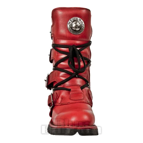 Botas tipo moteras de New Rock Style 1473 (Rojo)