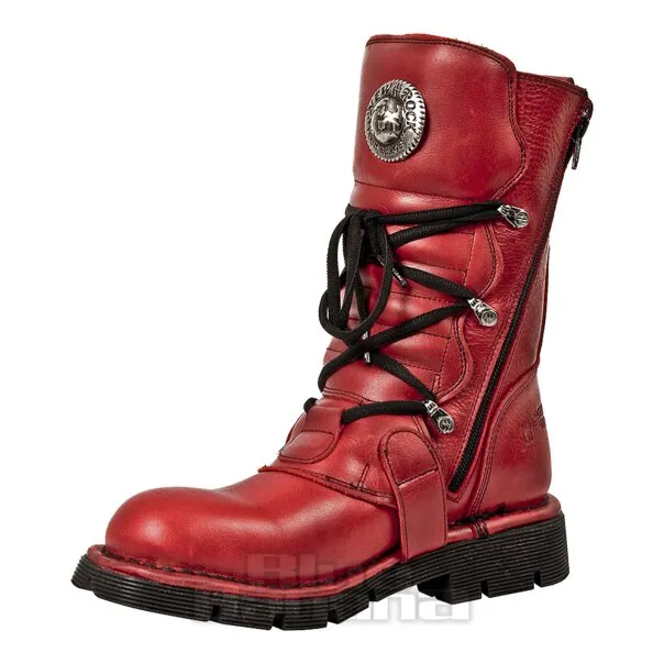Botas tipo moteras de New Rock Style 1473 (Rojo)