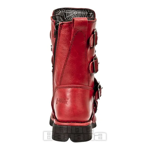 Botas tipo moteras de New Rock Style 1473 (Rojo)
