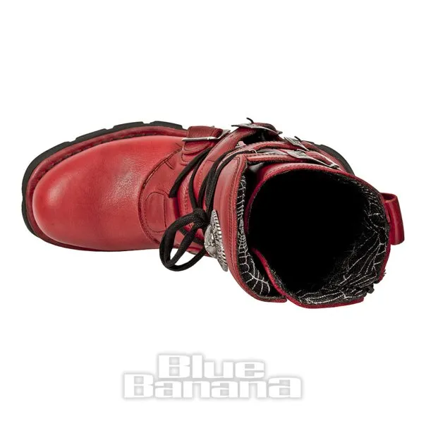 Botas tipo moteras de New Rock Style 1473 (Rojo)