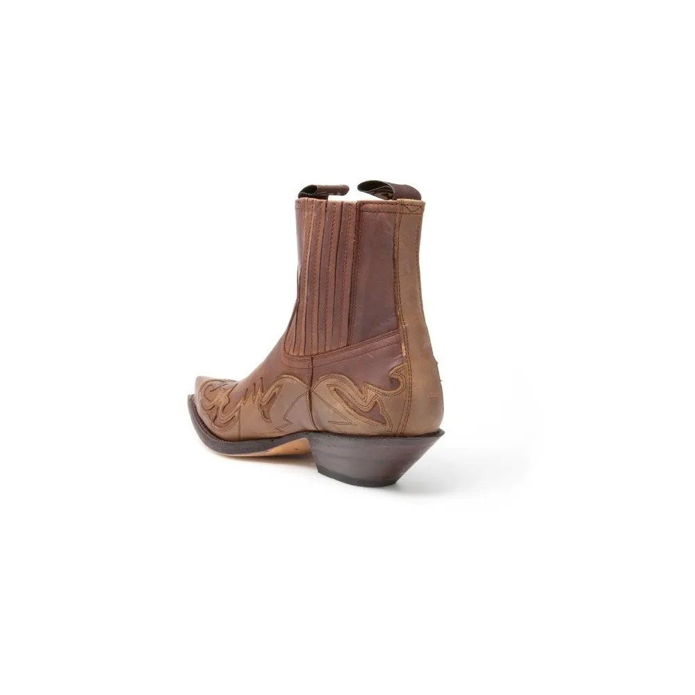 Botín Sendra 4660 Cuervo Western para hombre en cuero marrón
