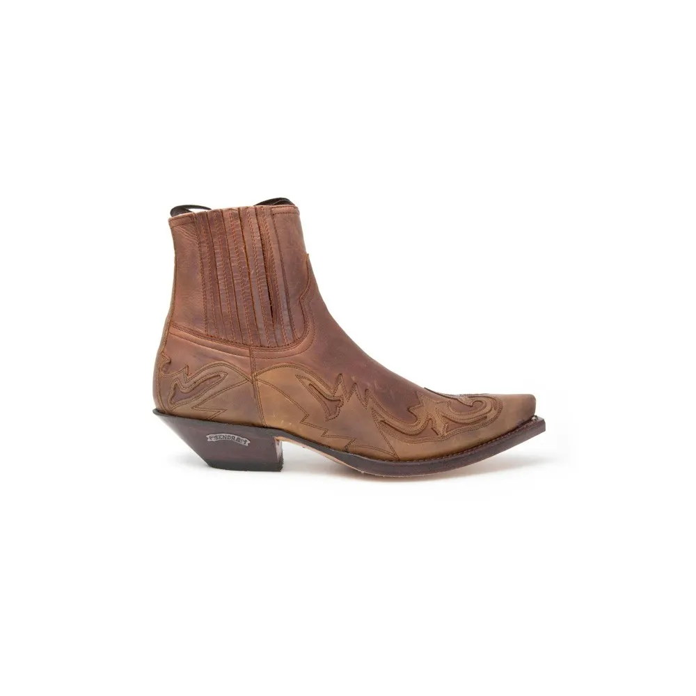 Botín Sendra 4660 Cuervo Western para hombre en cuero marrón