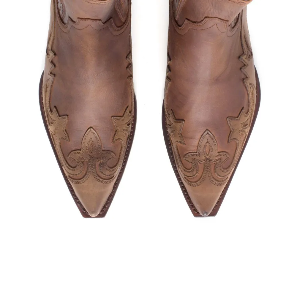 Botín Sendra 4660 Cuervo Western para hombre en cuero marrón