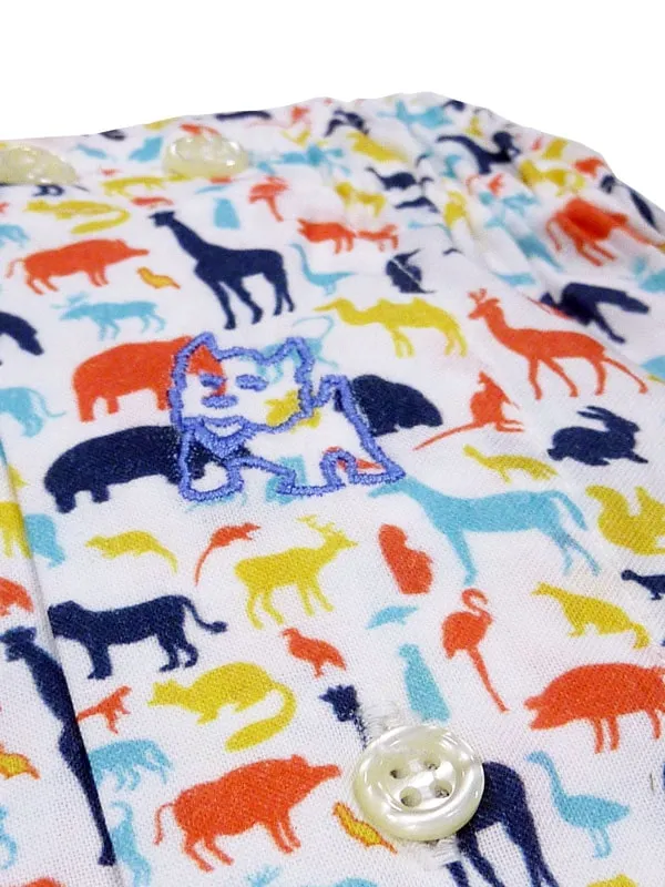 BOXER KIFFKIFF DE TELA ESTAMPADO CON ANIMALITOS EN VIVOS COLORES
