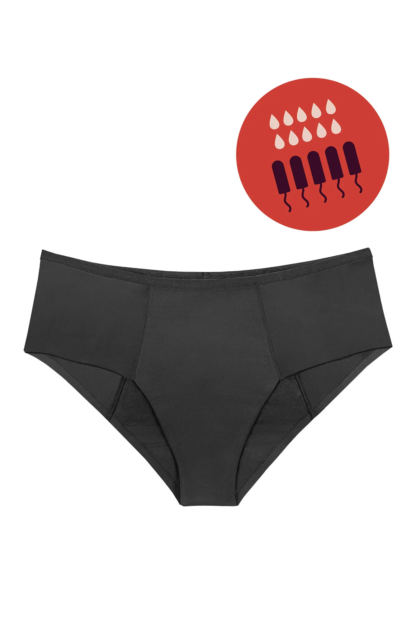 Braga menstrual hipster negra – Absorción súper fuerte