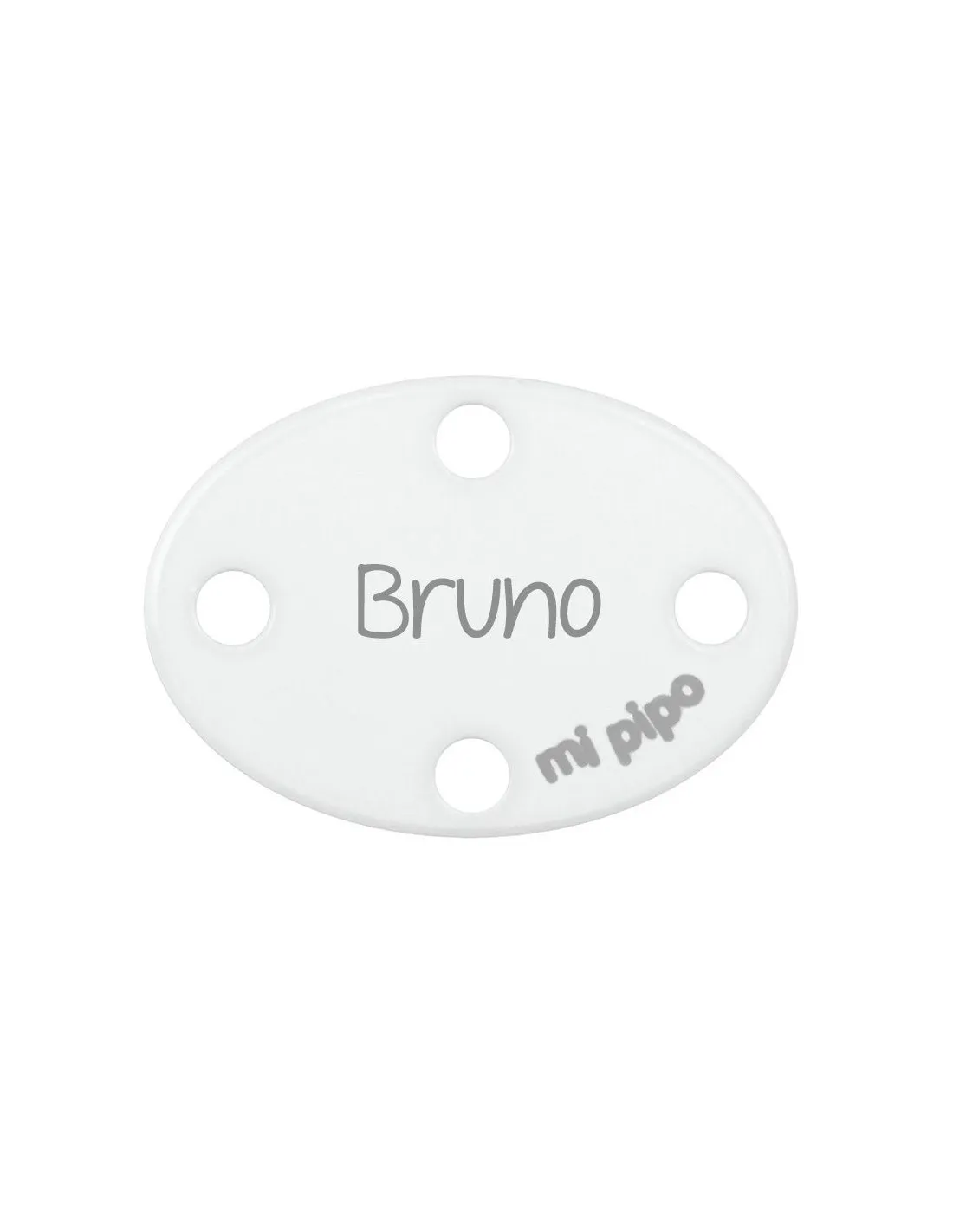 BROCHEPINZA OVALADO BLANCO PERSONALIZADO DE MI PIPO