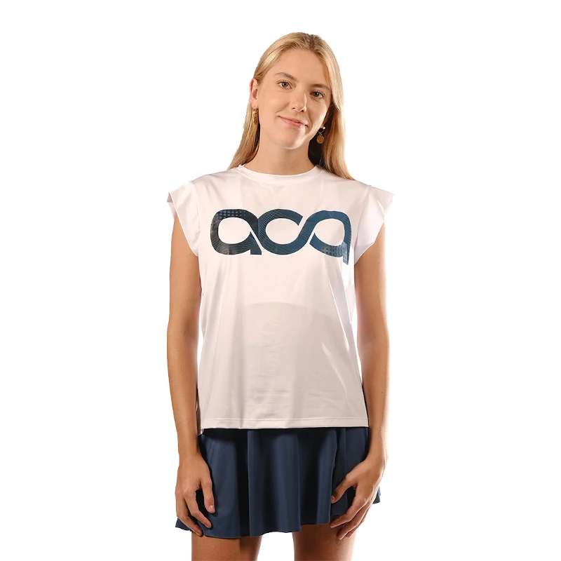 Camiseta Aca Padel Media Manga Blanca