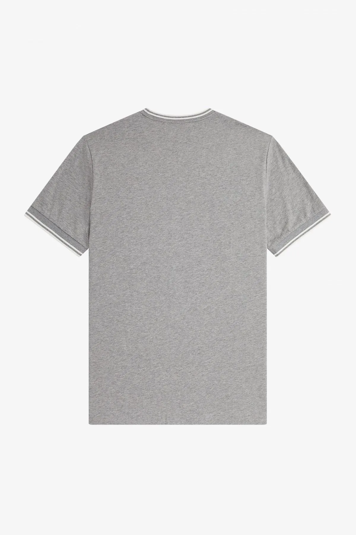 CAMISETA CO RIBETE CON DOS FRANJAS DE FRED PERRY  GRIS