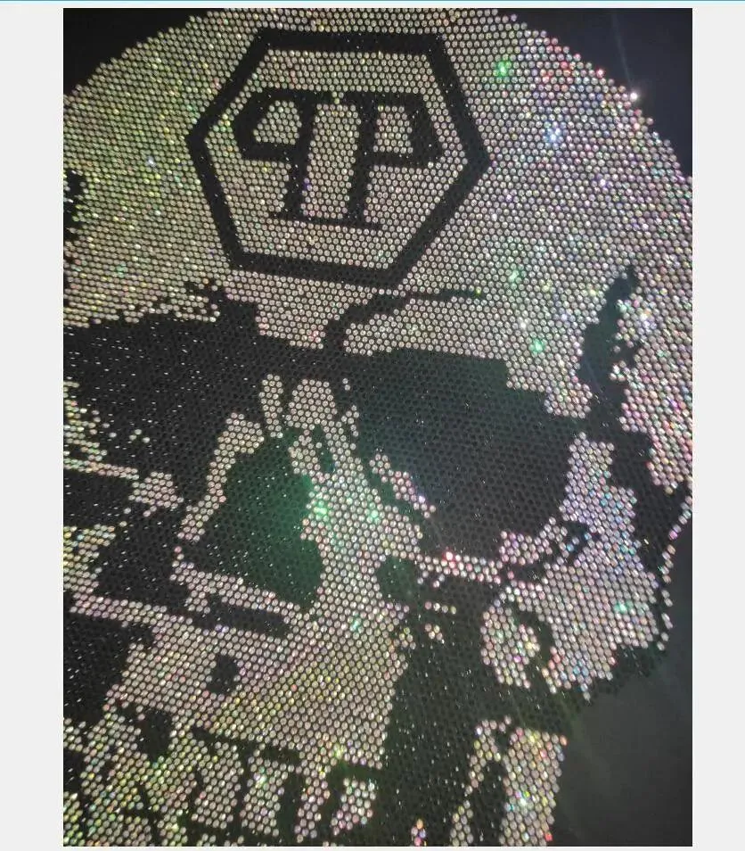 Camiseta de marca de moda para hombre, informal con diamantes de imitación