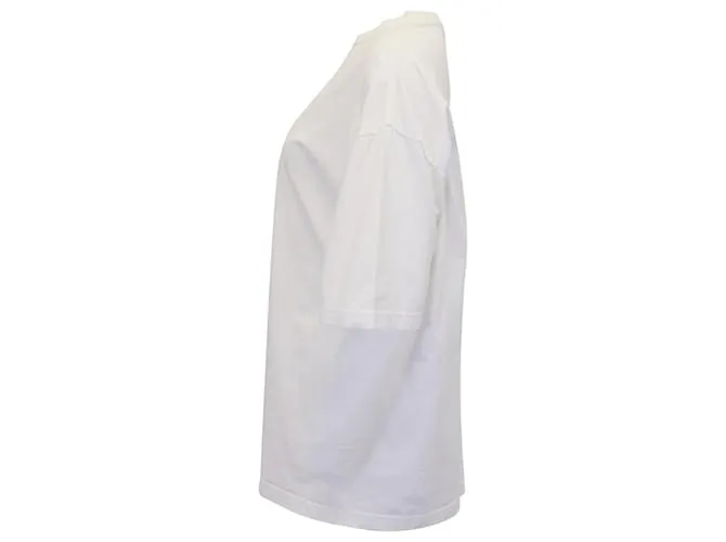 Camiseta extragrande con estampado de logotipo BB en algodón blanco de Balenciaga 