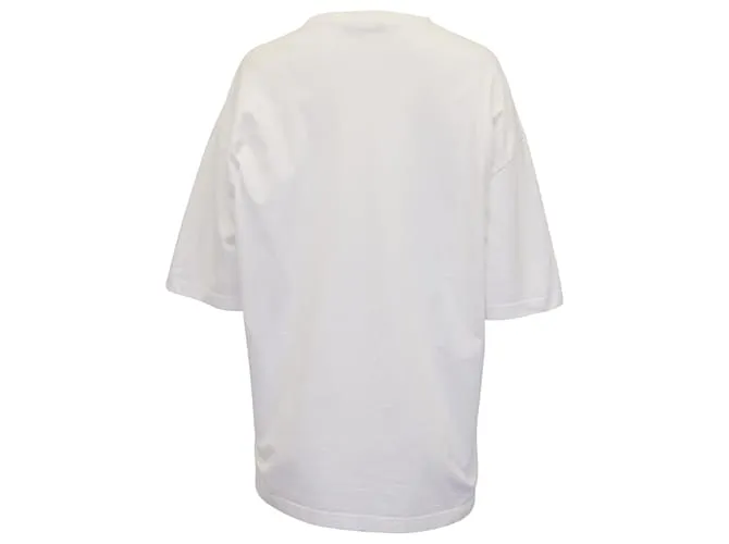 Camiseta extragrande con estampado de logotipo BB en algodón blanco de Balenciaga 