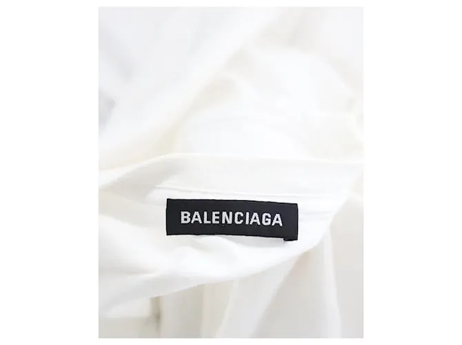 Camiseta extragrande con estampado de logotipo BB en algodón blanco de Balenciaga 