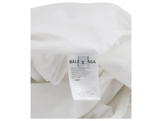 Camiseta extragrande con estampado de logotipo BB en algodón blanco de Balenciaga 