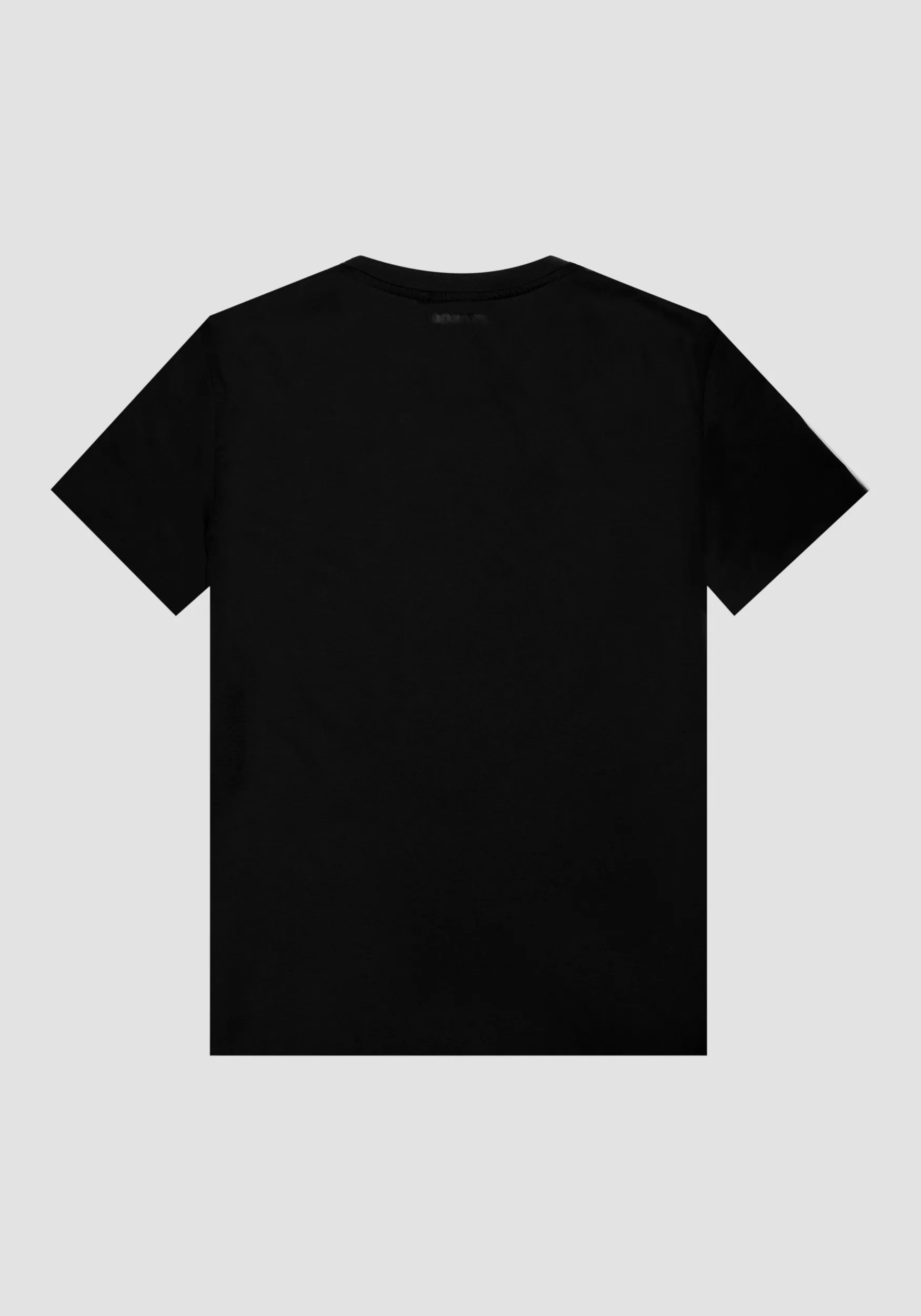 CAMISETA SLIM FIT DE JERSEY DE ALGODÓN CON ESTAMPADO DE GOMA