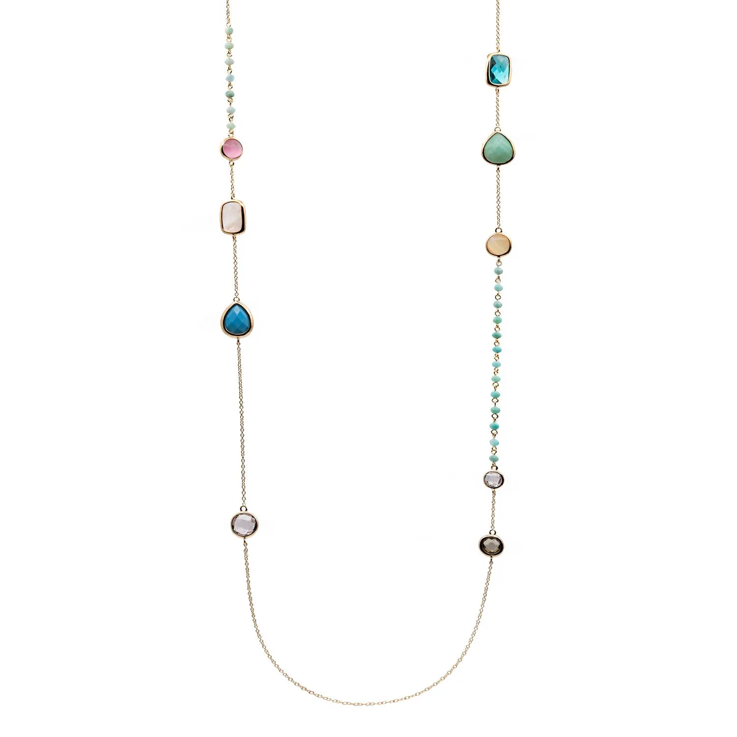Collares largos con piedras de diseo geométrico