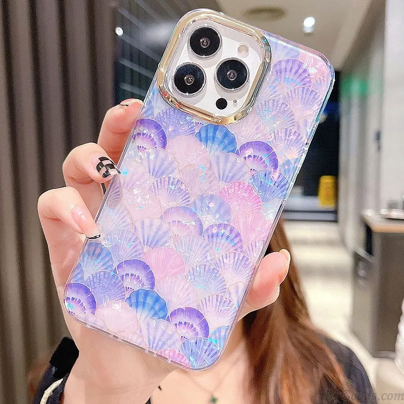 COLORFUL RAINBOW SHELL LEOPARD FISH SCALES ANTIDROP IPHONE 13 PRO MAX CASE SILICONE COVER FOR IPHONE 7/8/11/XS/12/13