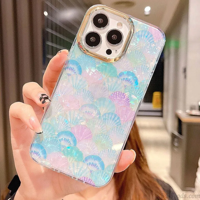 COLORFUL RAINBOW SHELL LEOPARD FISH SCALES ANTIDROP IPHONE 13 PRO MAX CASE SILICONE COVER FOR IPHONE 7/8/11/XS/12/13