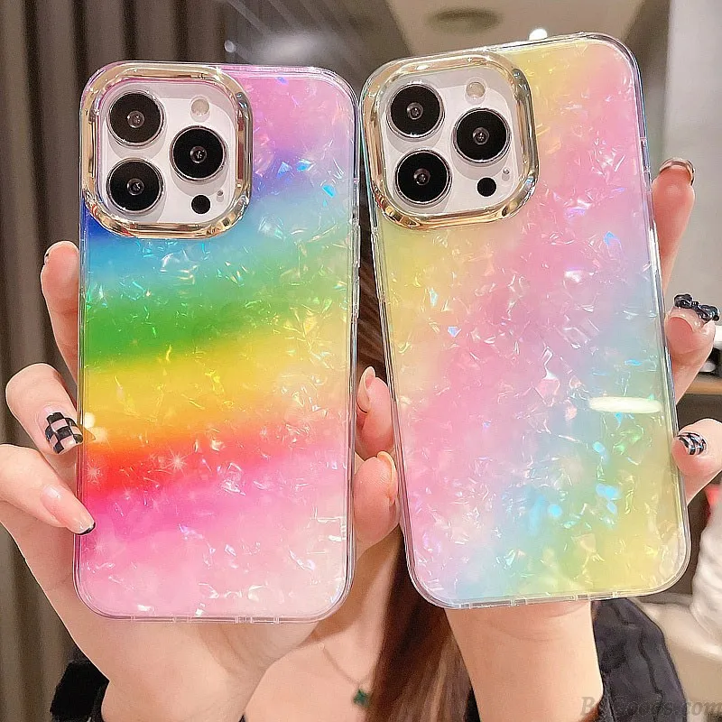COLORFUL RAINBOW SHELL LEOPARD FISH SCALES ANTIDROP IPHONE 13 PRO MAX CASE SILICONE COVER FOR IPHONE 7/8/11/XS/12/13