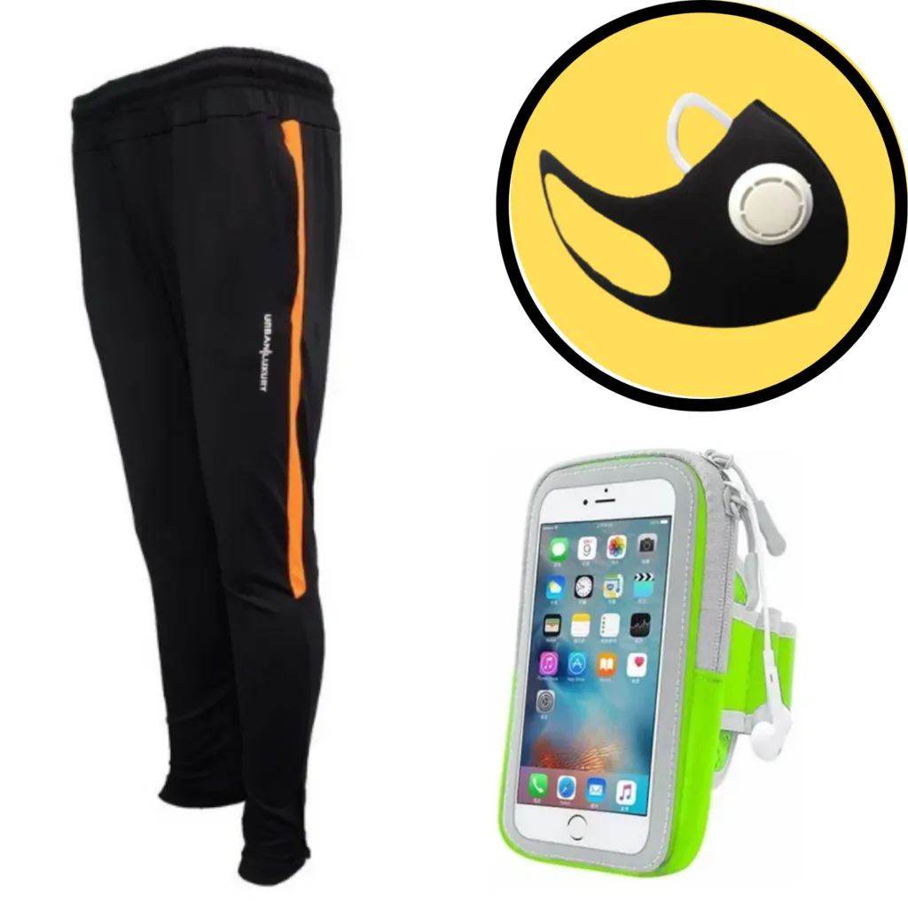 Combo running!pantalon chupin+brazalete porta celu+tapa boca gratis!!