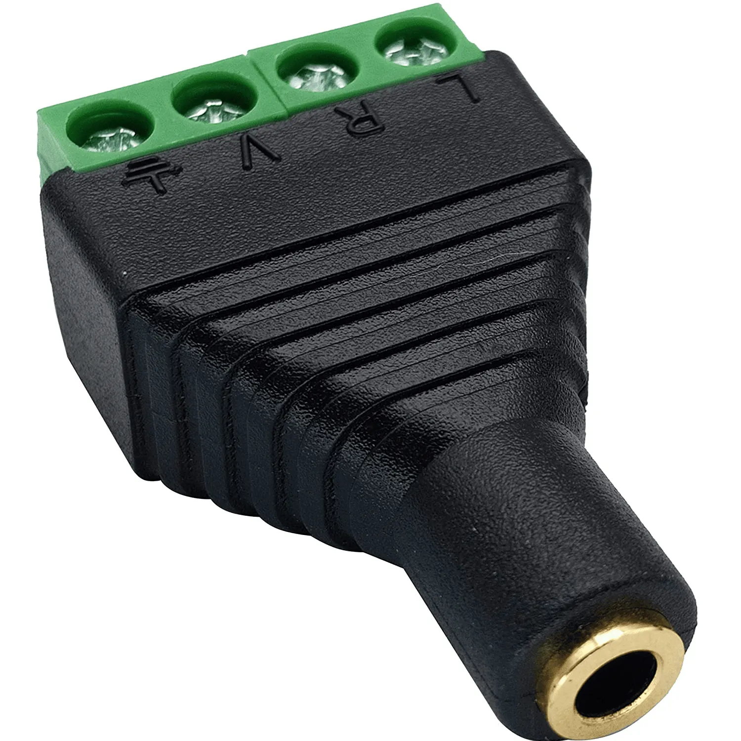Conector Jack 3.5 Mm Hembra TRRS Terminal De Tornillo 4 Pin  Negro