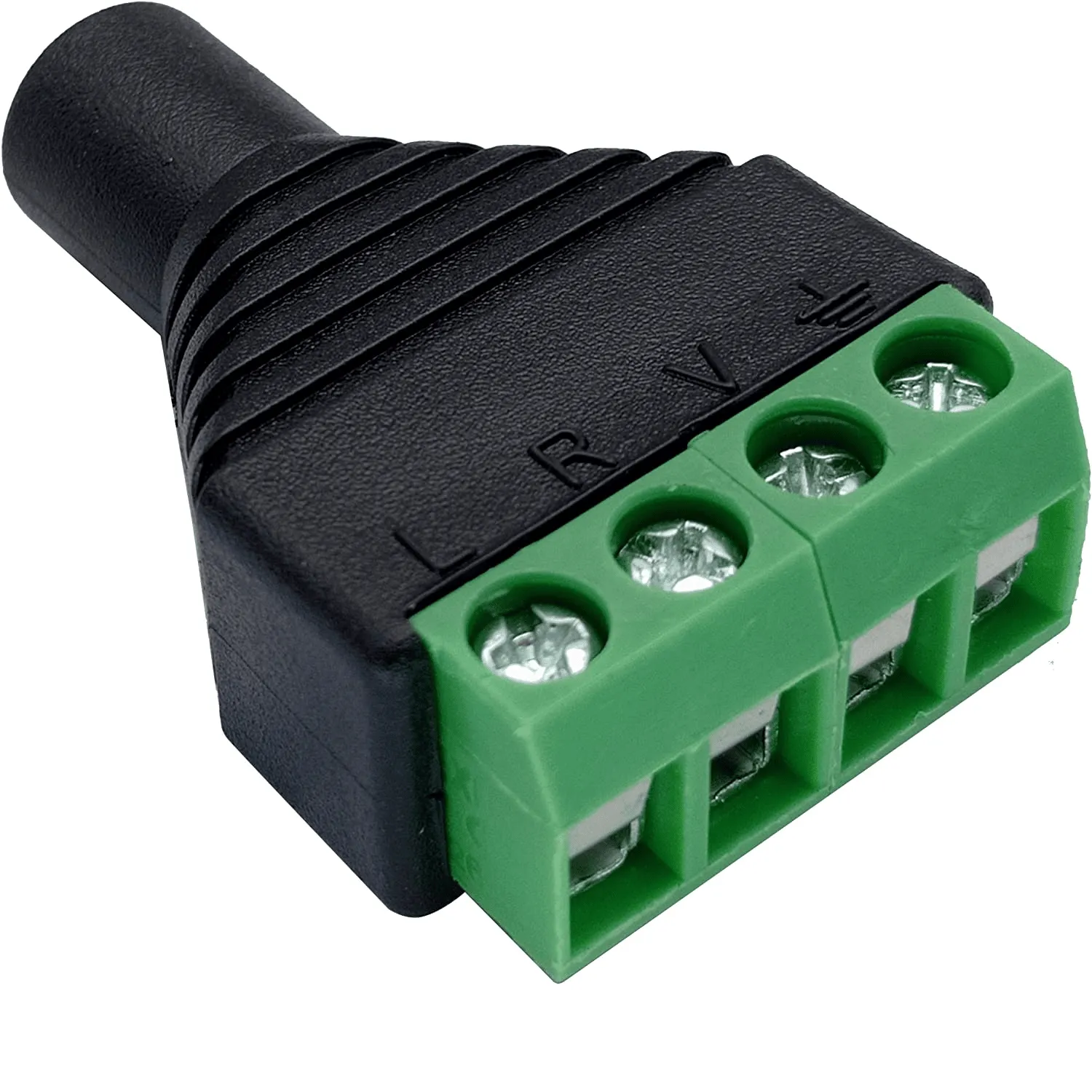 Conector Jack 3.5 Mm Hembra TRRS Terminal De Tornillo 4 Pin  Negro