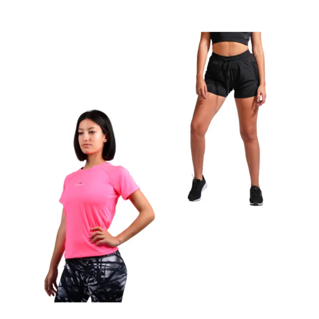 Conjunto! Remera Lycra Mujer Fu + Short con calza mujer ng
