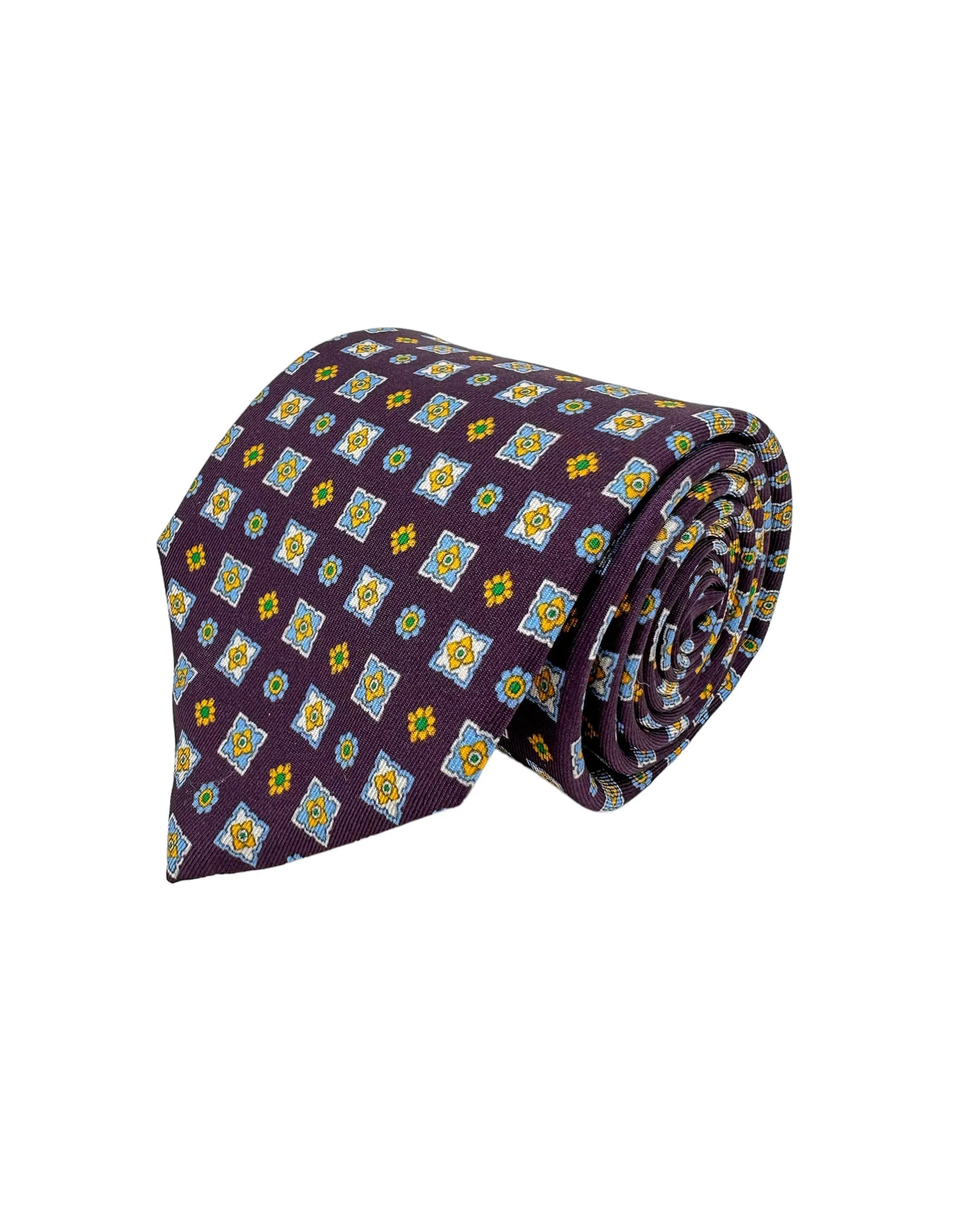 Corbata Estampada Twill Burgundy Dibujos