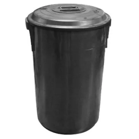 Cubo con tapa 100 litros negro Vikinga