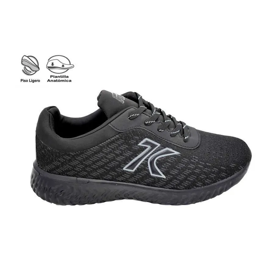 DEPORTIVO CÓMODO Y LIGERO CORDÓN TEXTIL NEGRO PLANTILLA MEMORY SPONGE