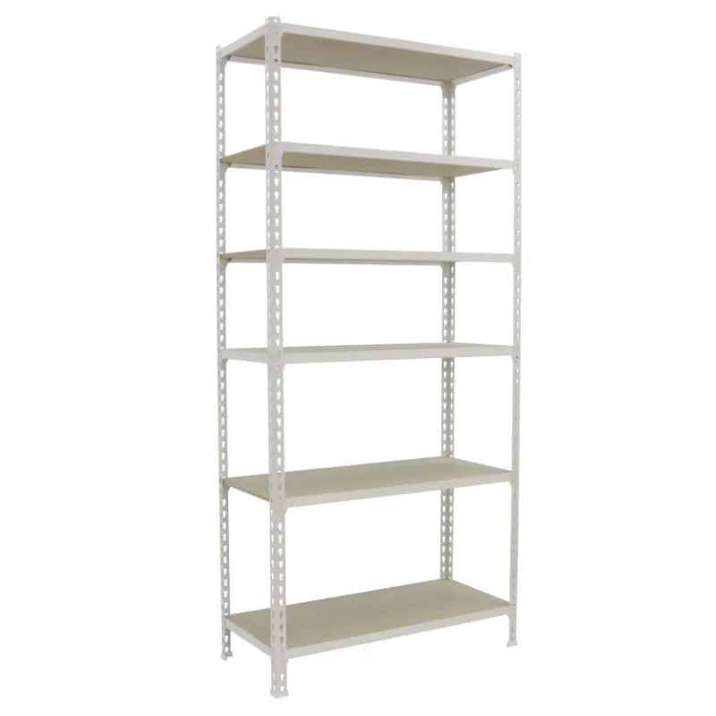 Estantería Metálica Sin Tornillos Kit Maderclick Mini 6/300 Blanco/Madera 6 baldas Simonrack