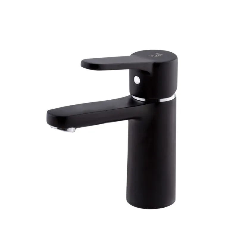 Grifo de lavabo monomando para instalación en repisa Negro Cónico Galindo