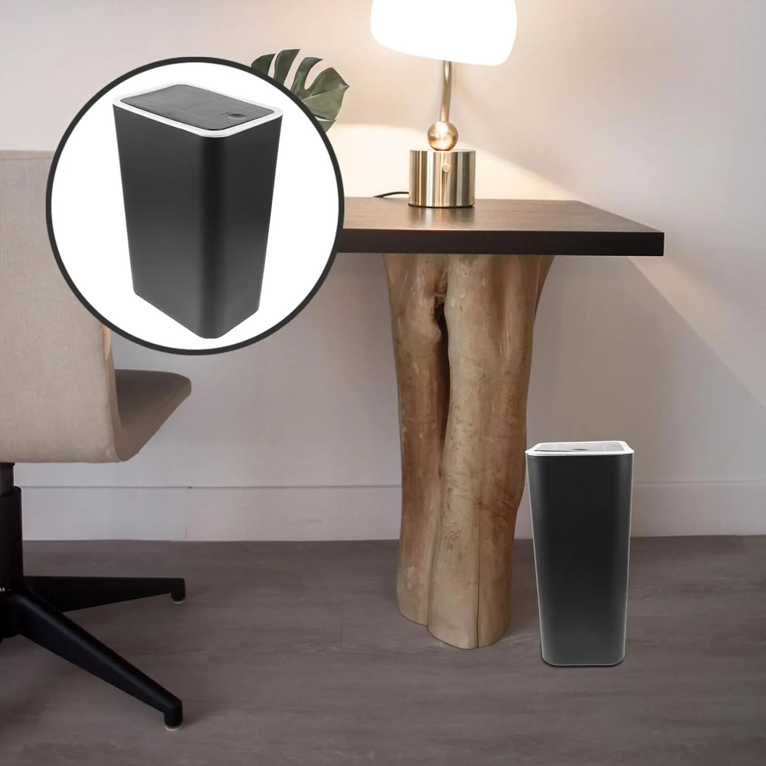 HOOTNEE Lindo Bote de Basura para Baño Bote de Basura con Tapa Bote de Basura para Cocina Plástico Pp Gran Capacidad de Almacena