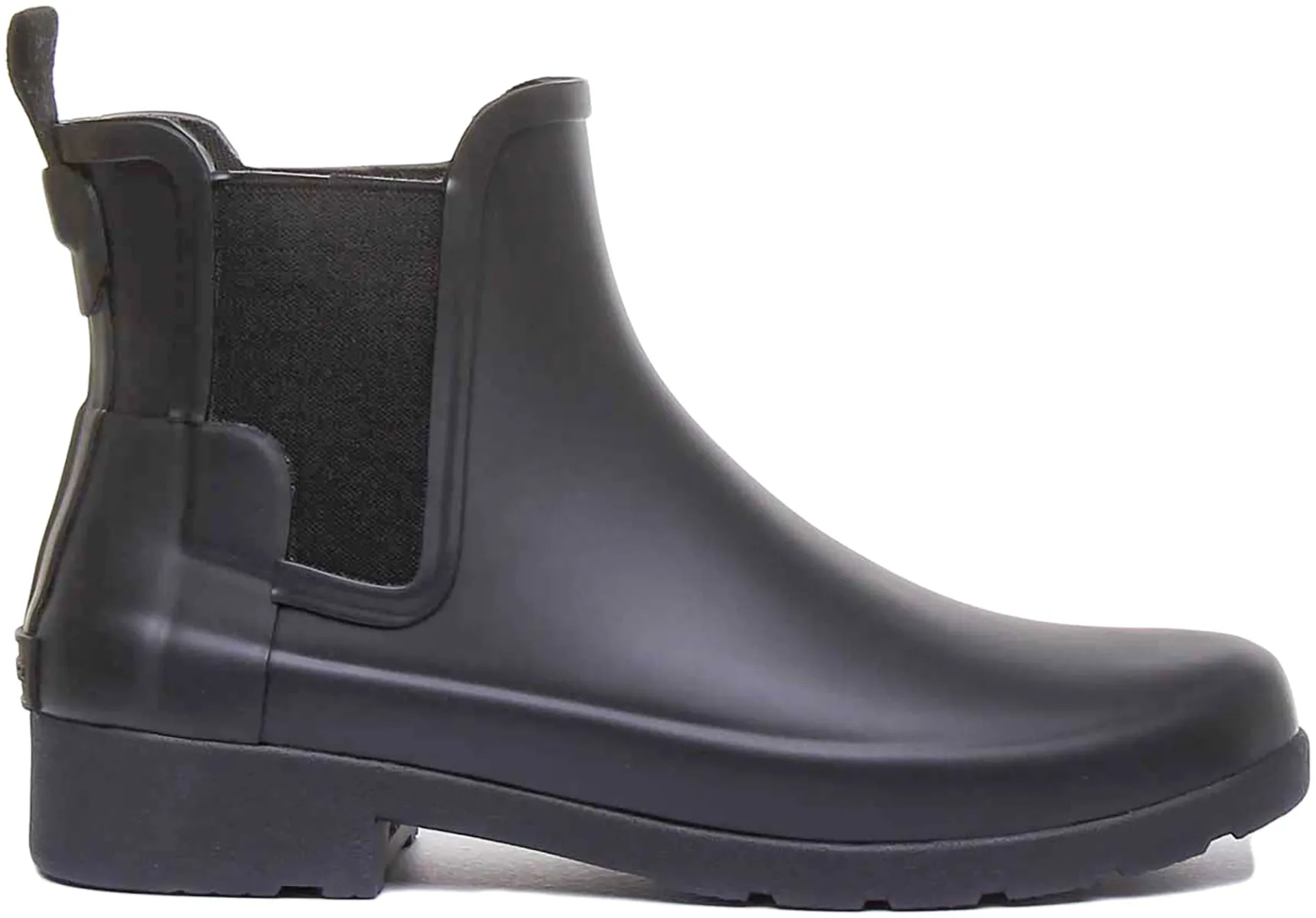 Hunter Original Bota chelsea refinada para mujer en negro mate